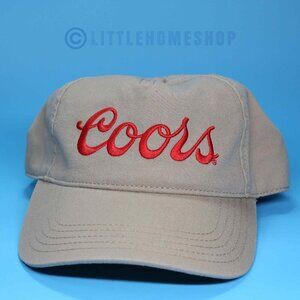 NEW!  American Needle Coors Script Logo Hat, Tan & Red